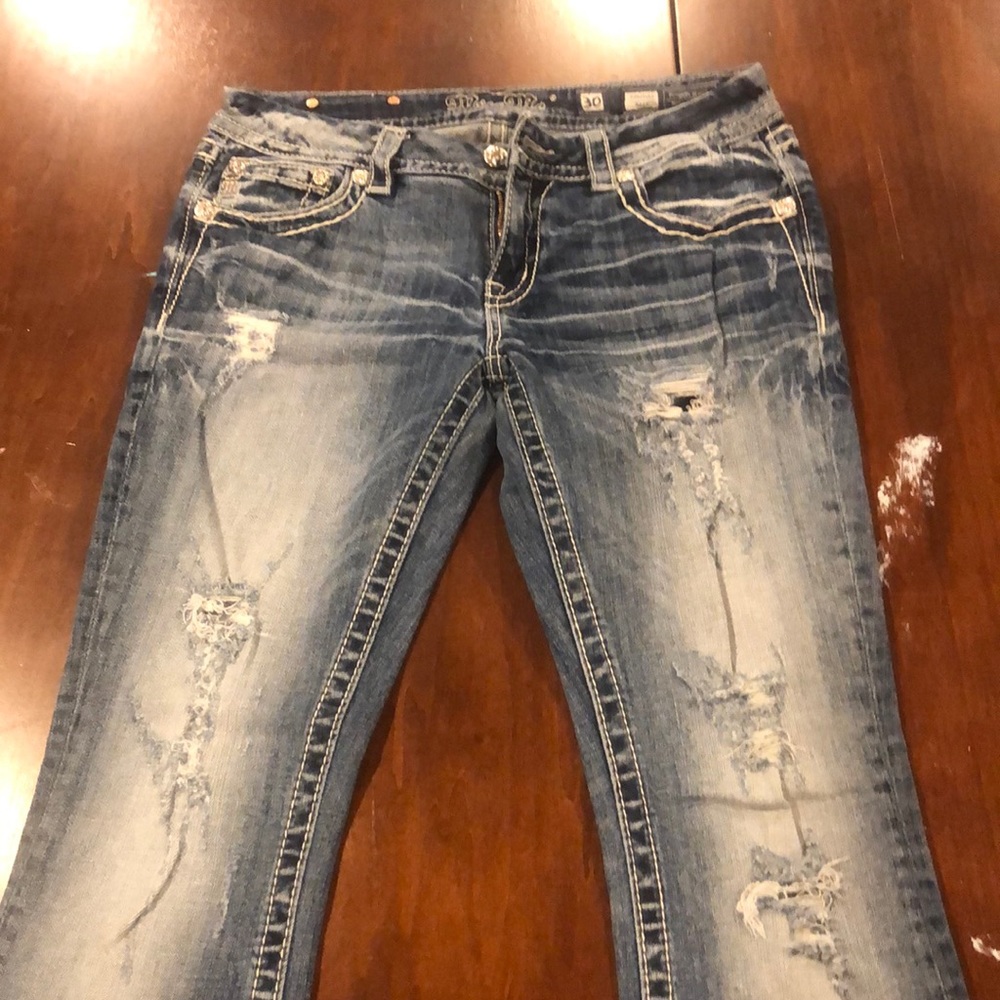 Miss me boot cut distressed jeans